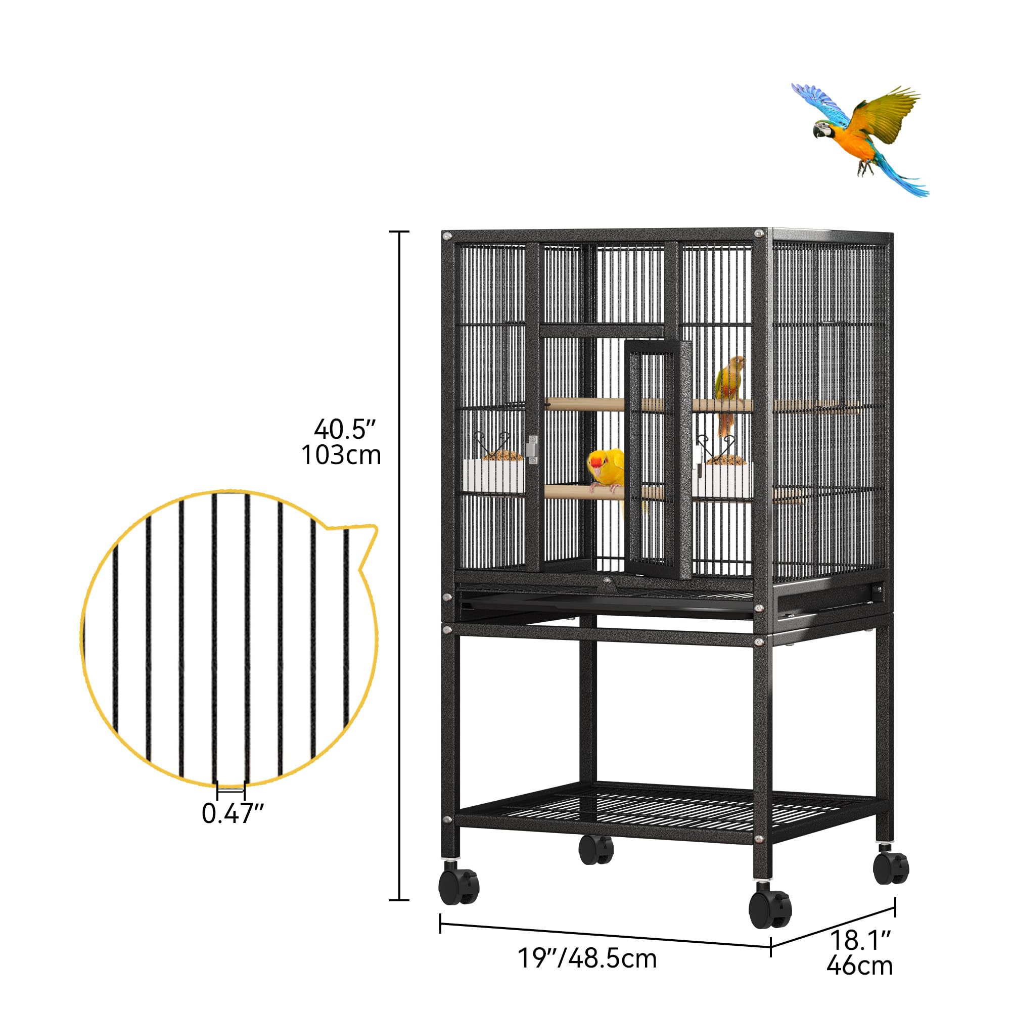 DWVO 41-inch Metal Bird Cage