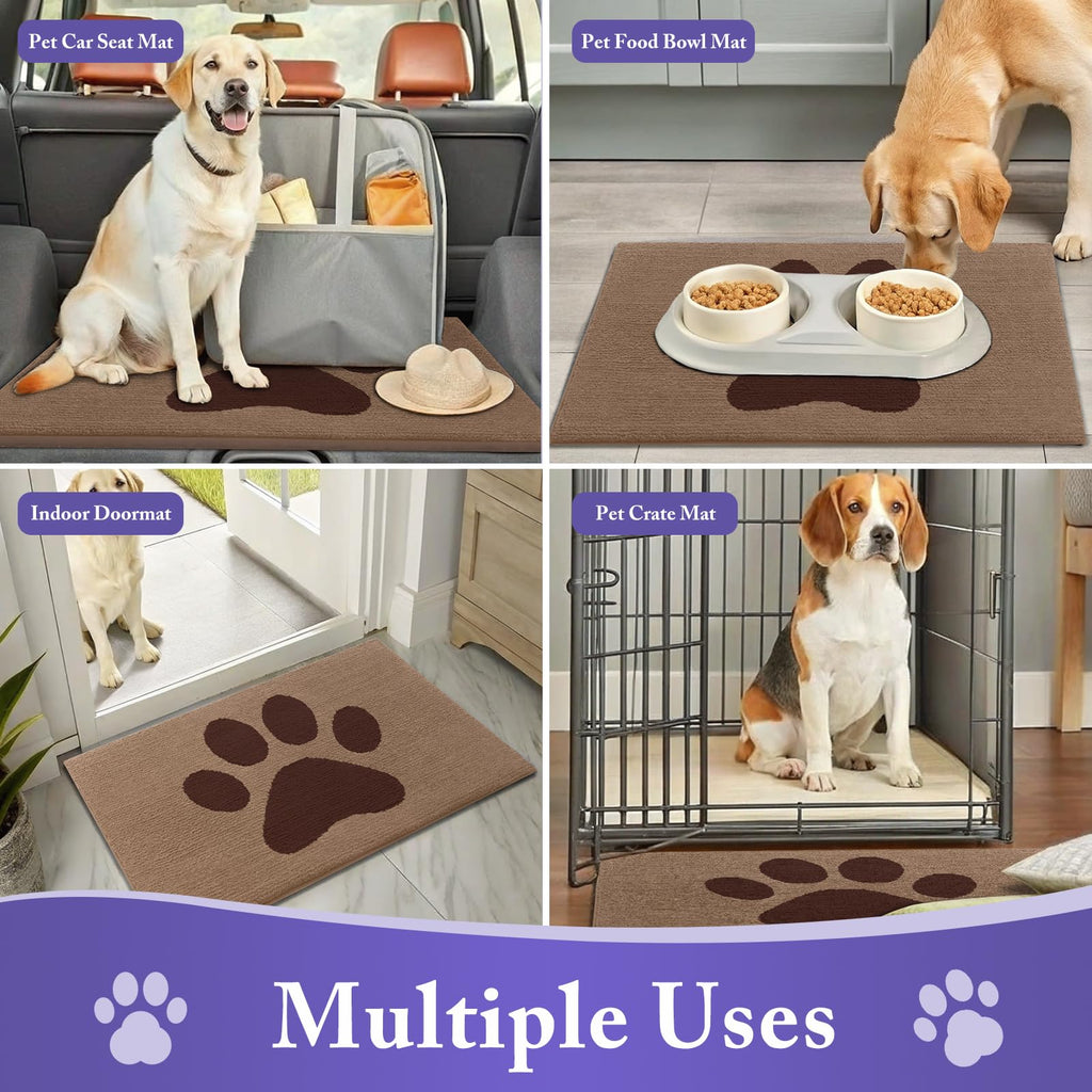 Buganda Dog Door Mat for Muddy Paws 30x20, Absorbent Doormat for Inside