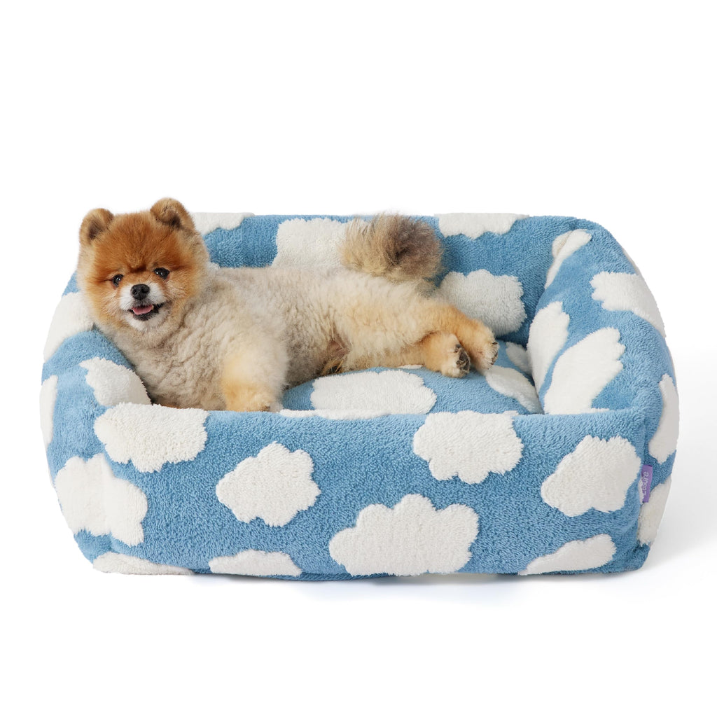LE SURE Cute Dog Bed for Medium Dogs Jacquard Washable Pet Beds,30x24x8in
