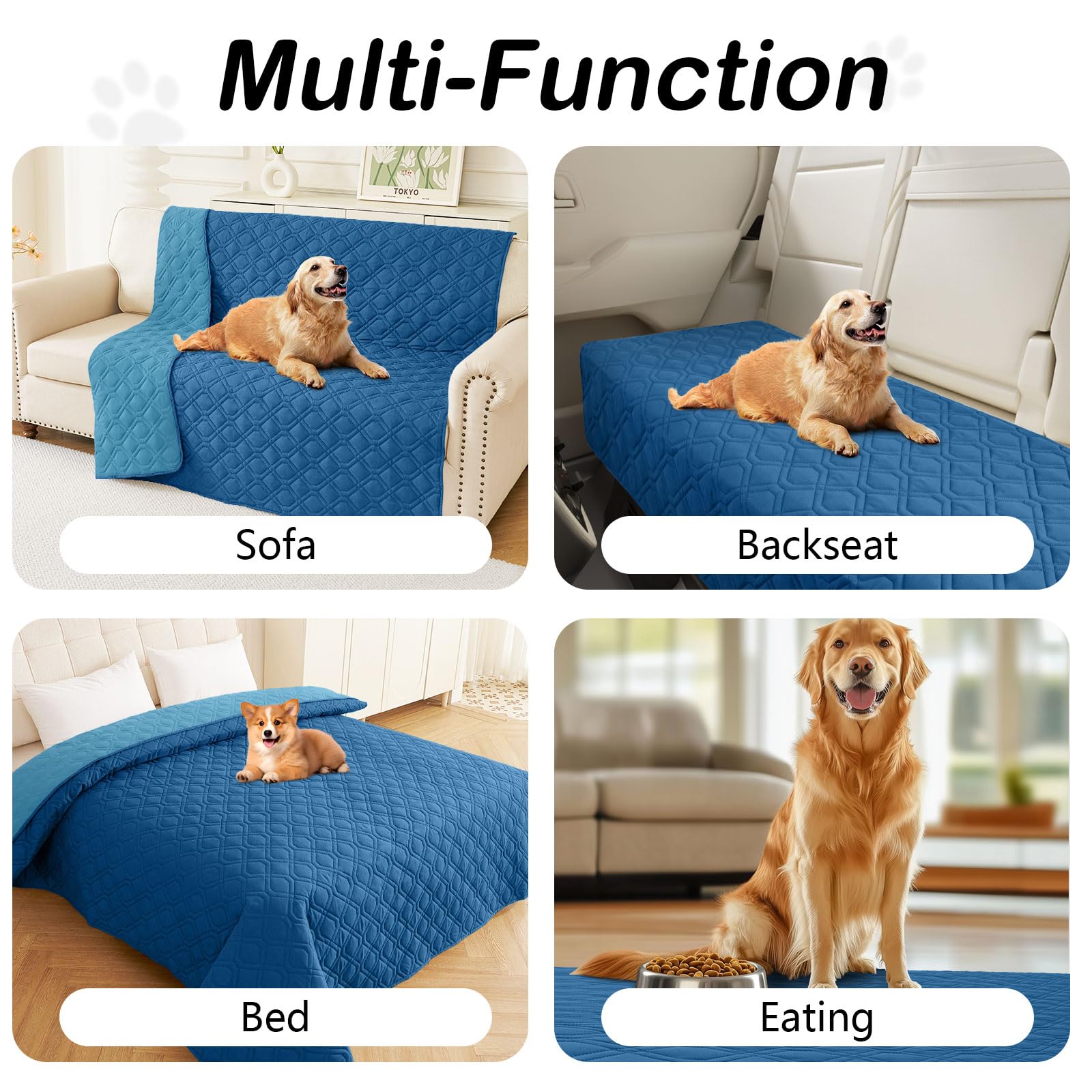 hyha Waterproof Dog Bed Blanket - Soft Pet Blanket & Sofa Cover for Dogs