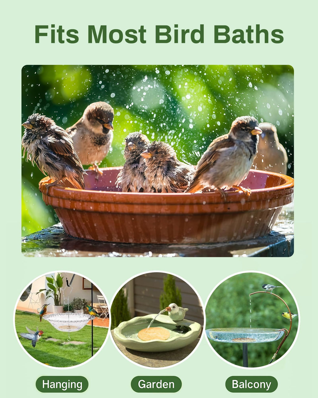 OICEME Bird Bath Purification Disk Pure Copper Outside Winter Solar Power Birdbath Wild Hummingbird Pedestal Fountain Cleaner Outside Humming Feeder Cage Dispenser Heater Outdoor Concrete Winter 3PCS