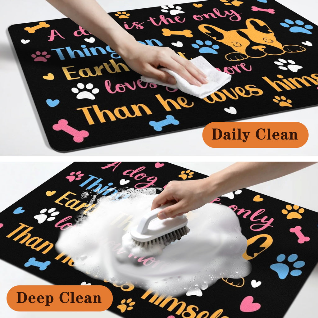 Pet Feeding Mat for Floors Waterproof Dog Mat for Food and Water Absorbent Quick Dry Non Slip mat for Cat Bowls