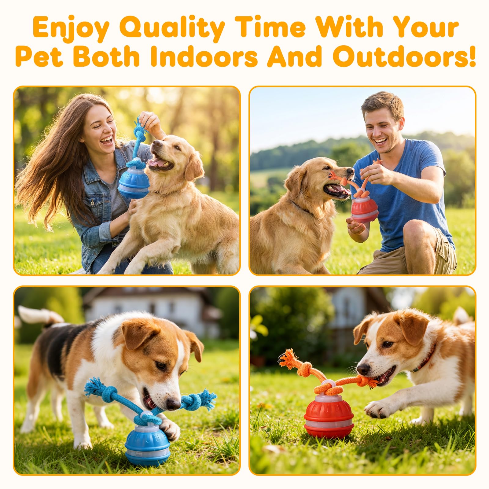 Interactive Dog Toys,Upgraded Motion Activated Rolling Dog Ball Toy for Small/Medium Dogs,Smart Automatic Rolling Toy with USB Rechargeable,Interactive Dog Balls(Blue)