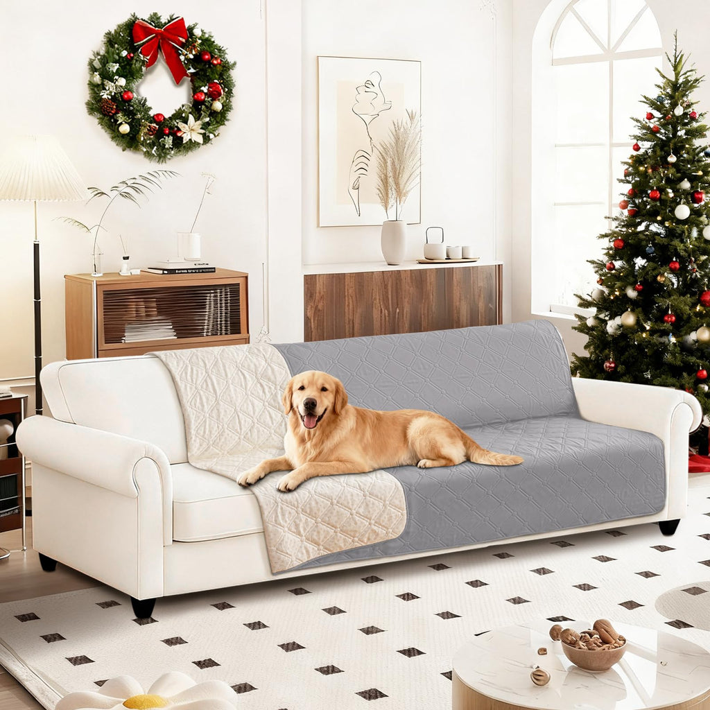 CYCMACO Waterproof Couch Covers for Pets, Waterproof Dog Bed Cover, Anti-Slip Soft Dog Blankets, Couch Cover for Dogs Washable, Pet Blanket for Puppy Large Dogs Cat (82x102 Inch, Light Grey)
