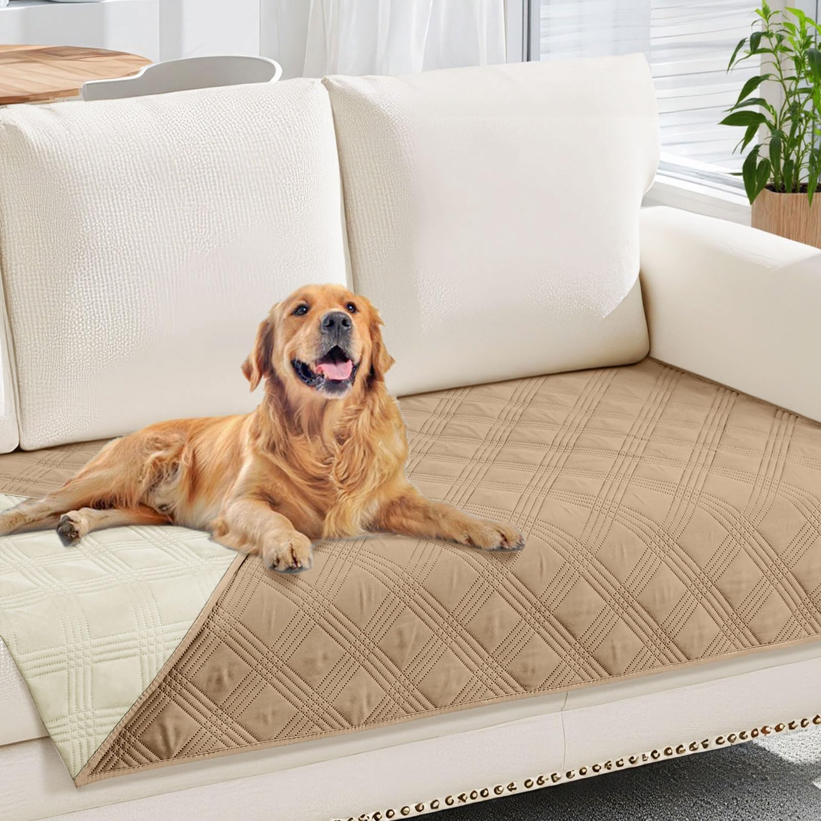 hyha Waterproof Reversible Dog Blanket, Soft Couch Cover for Dogs Washable