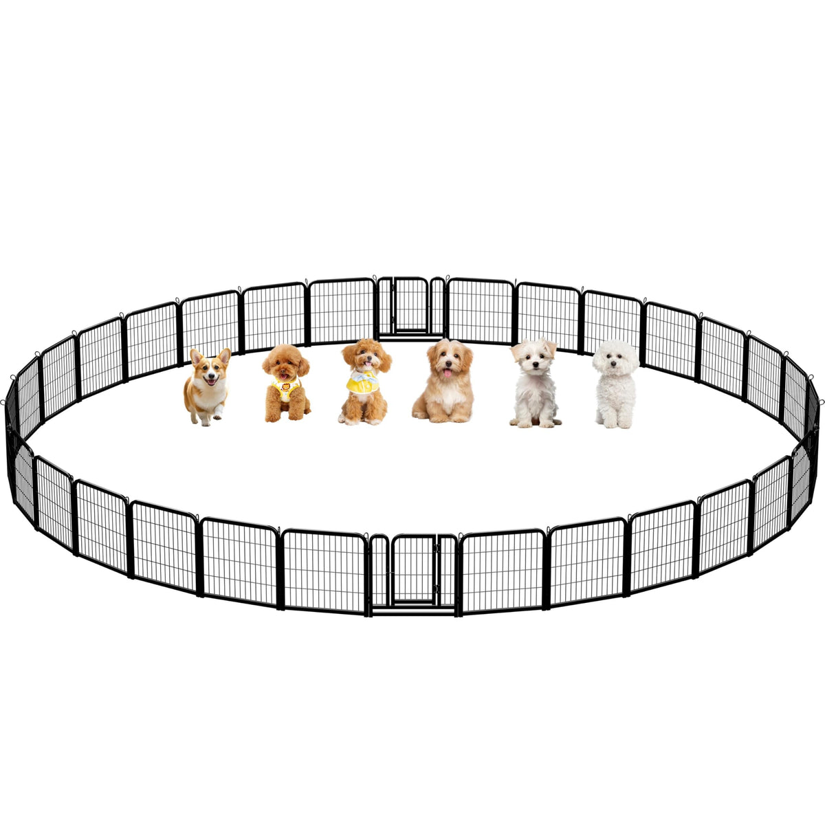 Yaheetech Dog Playpen 32in 6 Panels Pet Fence for Indoor Yard RV Camping