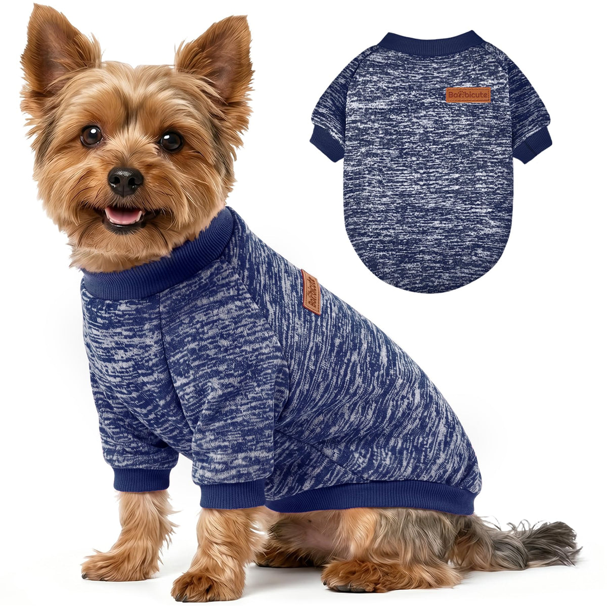 BAOBICUTE 1 Pack Dog Sweater for Small Dogs Girl Boy Winter Fleece Clothes Warm Soft Dog Sweatshirt Outfit for Dogs Cats Pet Apparel