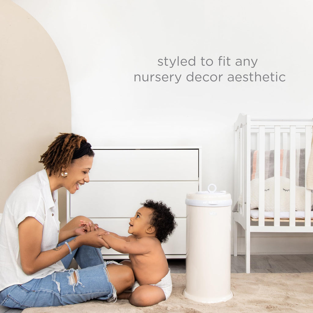 Ubbi Stainless Steel Diaper Pail, No Special Bags, Odor-Locking, Ivory