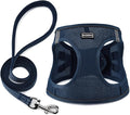 Dog Harness with Leash Set, No Pull Adjustable Reflective Step-in Puppy Pet Vest Harnesses for Small Medium Large Dogs and Cats,Navy Blue XS