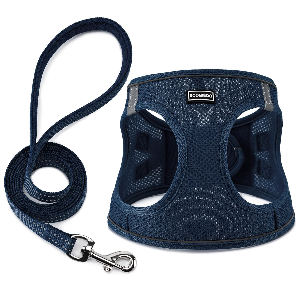 Dog Harness with Leash Set, Step-in Adjustable Puppy Pet Vest, Grey XXS