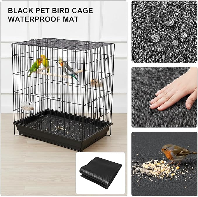 Wiojtry Under Pet Cage Mat for Bird Cages, Dog Kennels, Reptile Aquariums, Dog Kennels, Water-Resistant Pad for Hard Floors and Surfaces (X-Large)