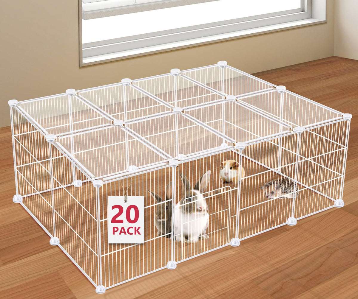 VISCOO 12 Panels Small Animal Playpen, 48" x 24" x 16" Guinea Pigs Cages