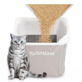 Cat Litter Sifter - SiftEase Litter Box Sifting, Fast Scoop Free Cleaning, Large Sift with Bin for Longer Lasting Litter, Easy Clean Sifting Litter Box Cleaner (Light Grey)