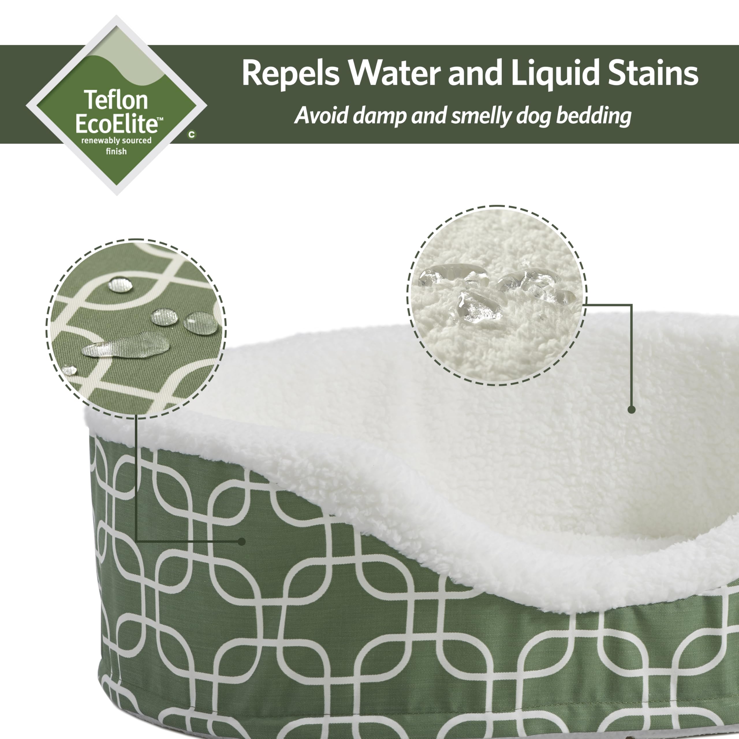 MidWest Homes for Pets Orthoperdic Egg-Crate Nesting Pet Bed w/Teflon Fabric Protector, XS Green
