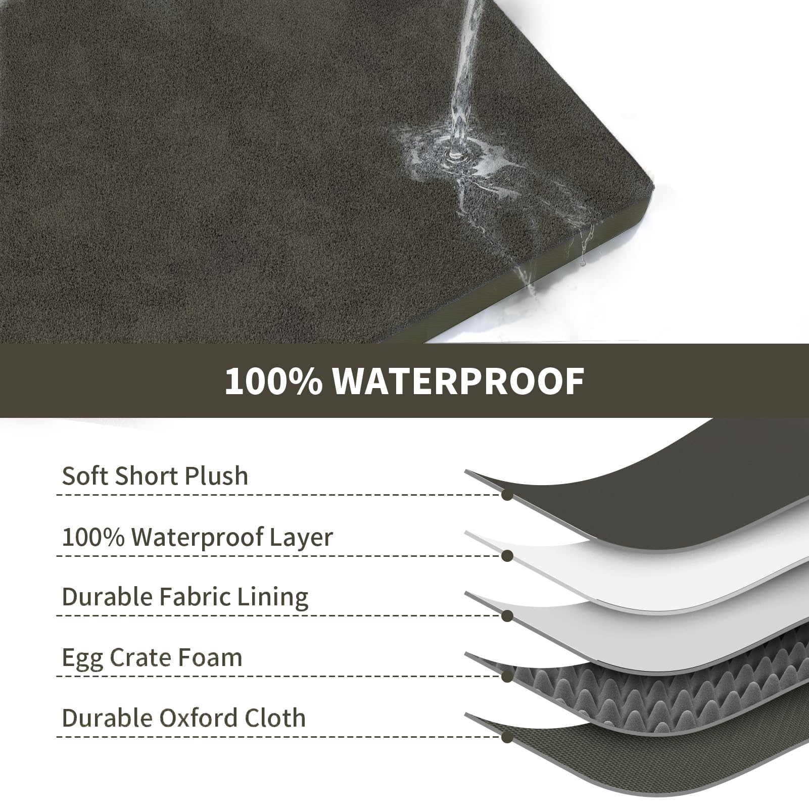 Tail Stories Waterproof Orthopedic Outdoor Dog Bed XL for Extra Large Dogs