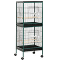 PawHut Large Bird Cage 1.7 ft. Width for Wingspan 55", Green