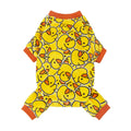 Fitwarm Funny Duck Dog Pajamas, Dog Winter Clothes for Small Dogs Girl, Lightweight Velvet Pet Jumpsuit, Cat Onesie, Yellow, Large
