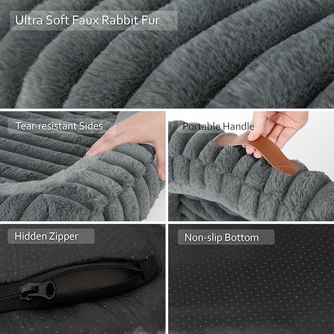 KISIMUY Orthopedic Dog Bed, Memory Foam Bolster Bed for Small Dogs