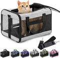 Conlun Dog Carrier Soft Sided, Large Cat Carrier with Inner Safety Leash, Pet Transport Carrier for Large Cats and Medium Dogs up to 20 Lbs, Collapsible Travel Puppy Carrier Bag -Black L
