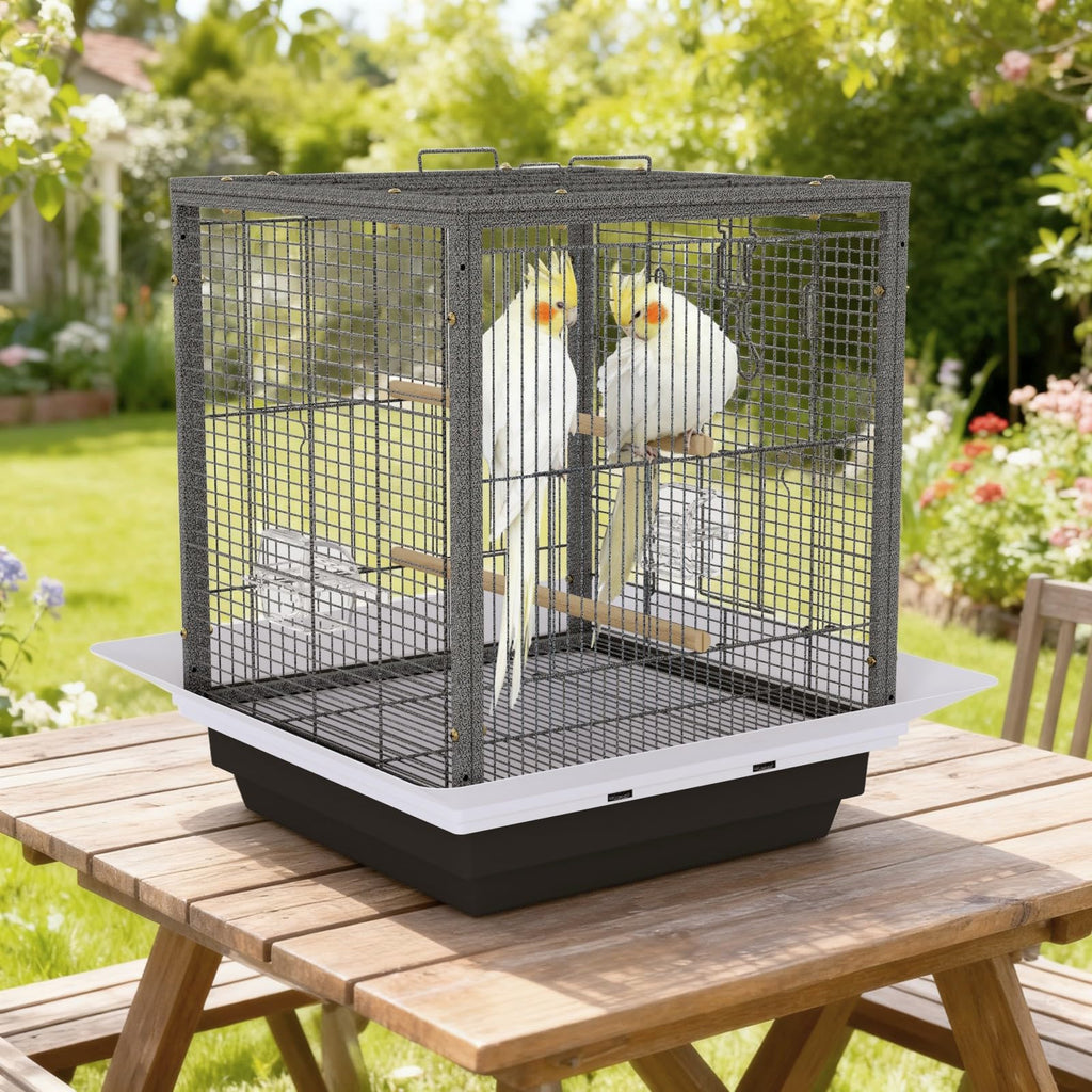 Garvee Small Bird Cage with Playground Stand, 20 Inch High Travel Bird Cage for Parrot, Parrot Carrier for Parakeet, Cockatiels, Budgies Medium Small Sized Birds