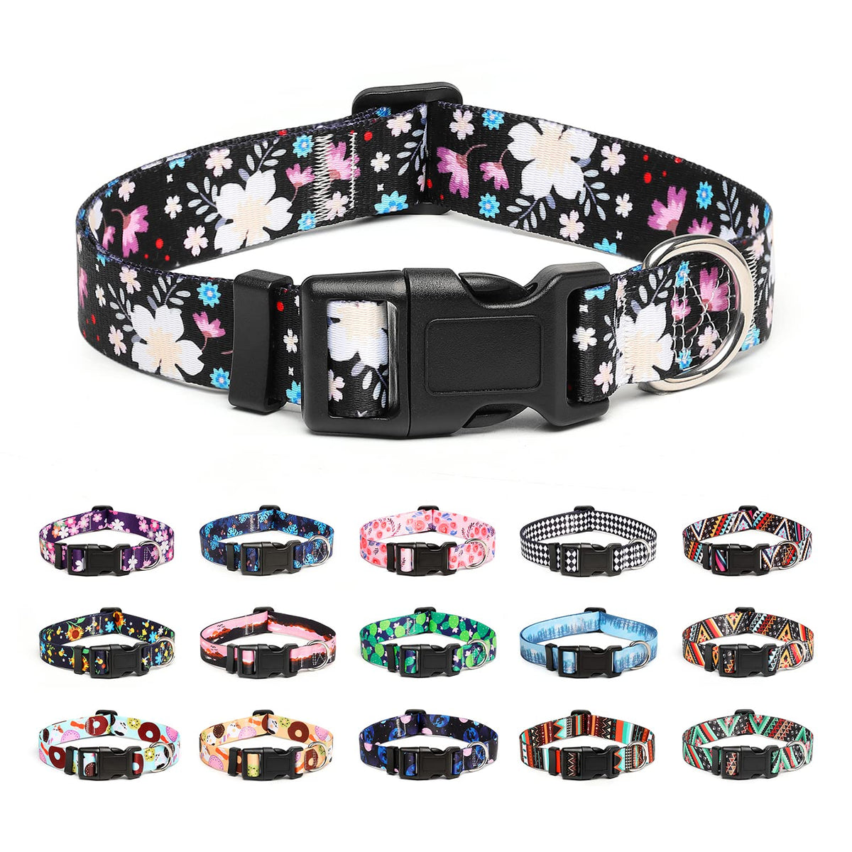 Mercano Adjustable Dog Collar - Special Design Patterns, Soft Nylon Comfortable Sturdy Pet Collar for Small Medium Large Dogs (XS, Tribal Red)