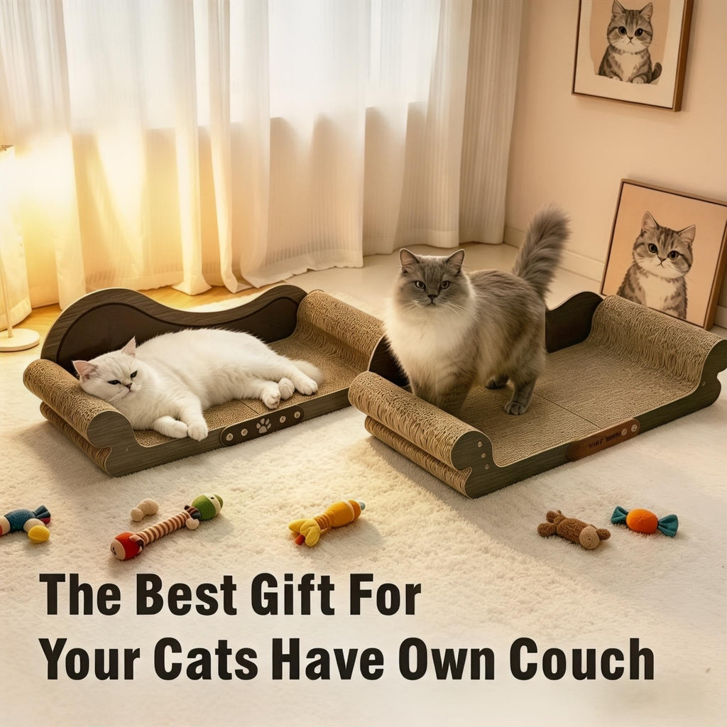 Extra Large Cat Scratcher Bed, Sofa Shaped Cardboard Couch