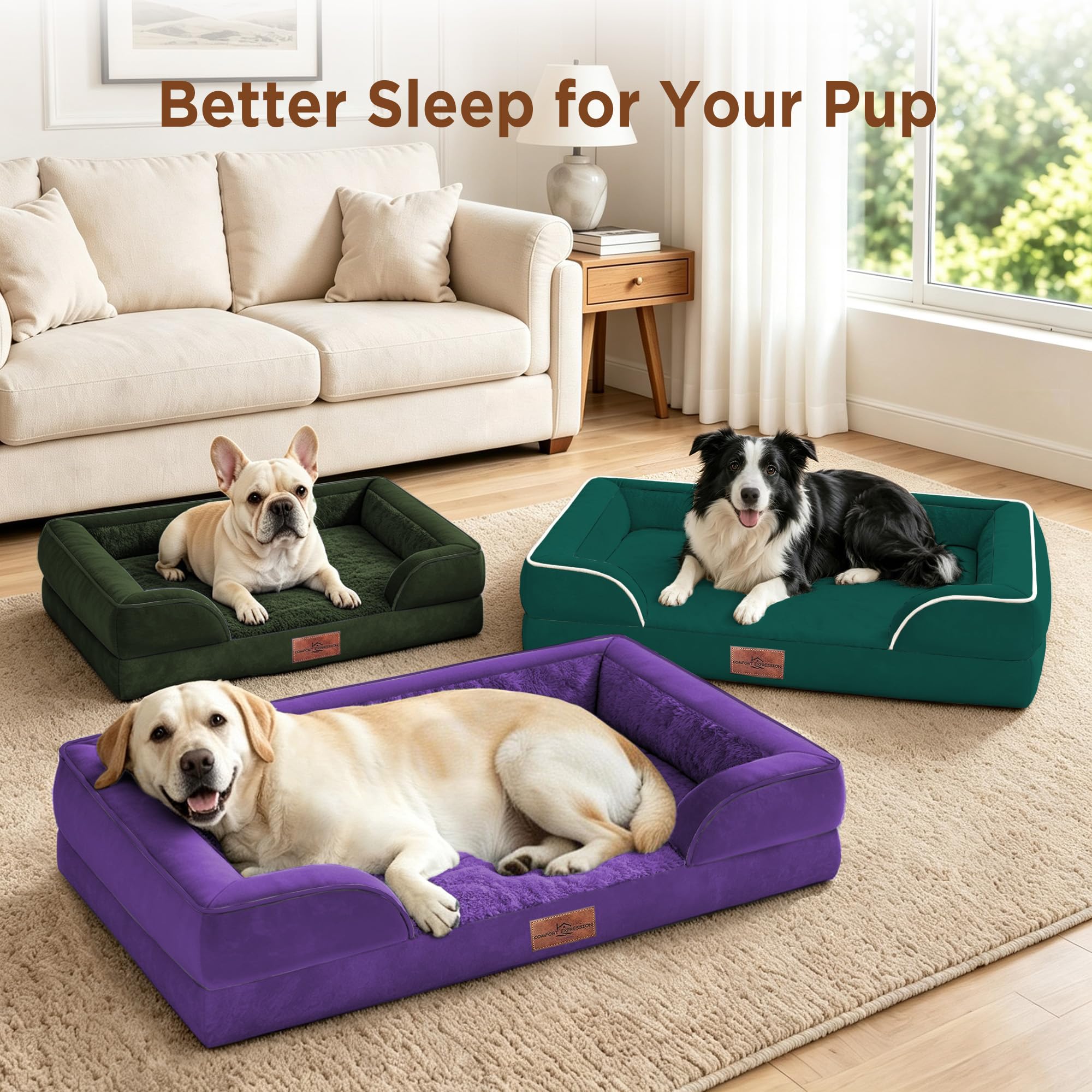 Comfort Expression Waterproof Orthopedic Dog Beds for Extra Large Dog
