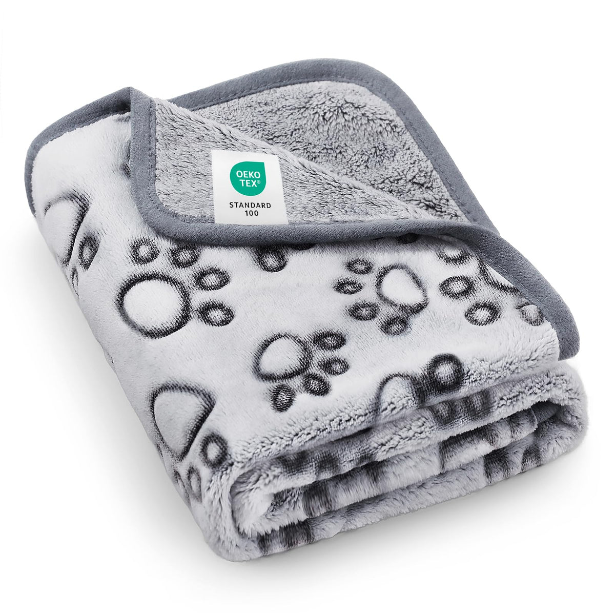 Luciphia Fluffy Paw Print Dog Blanket Large/Medium/Small, Soft Fleece Throw