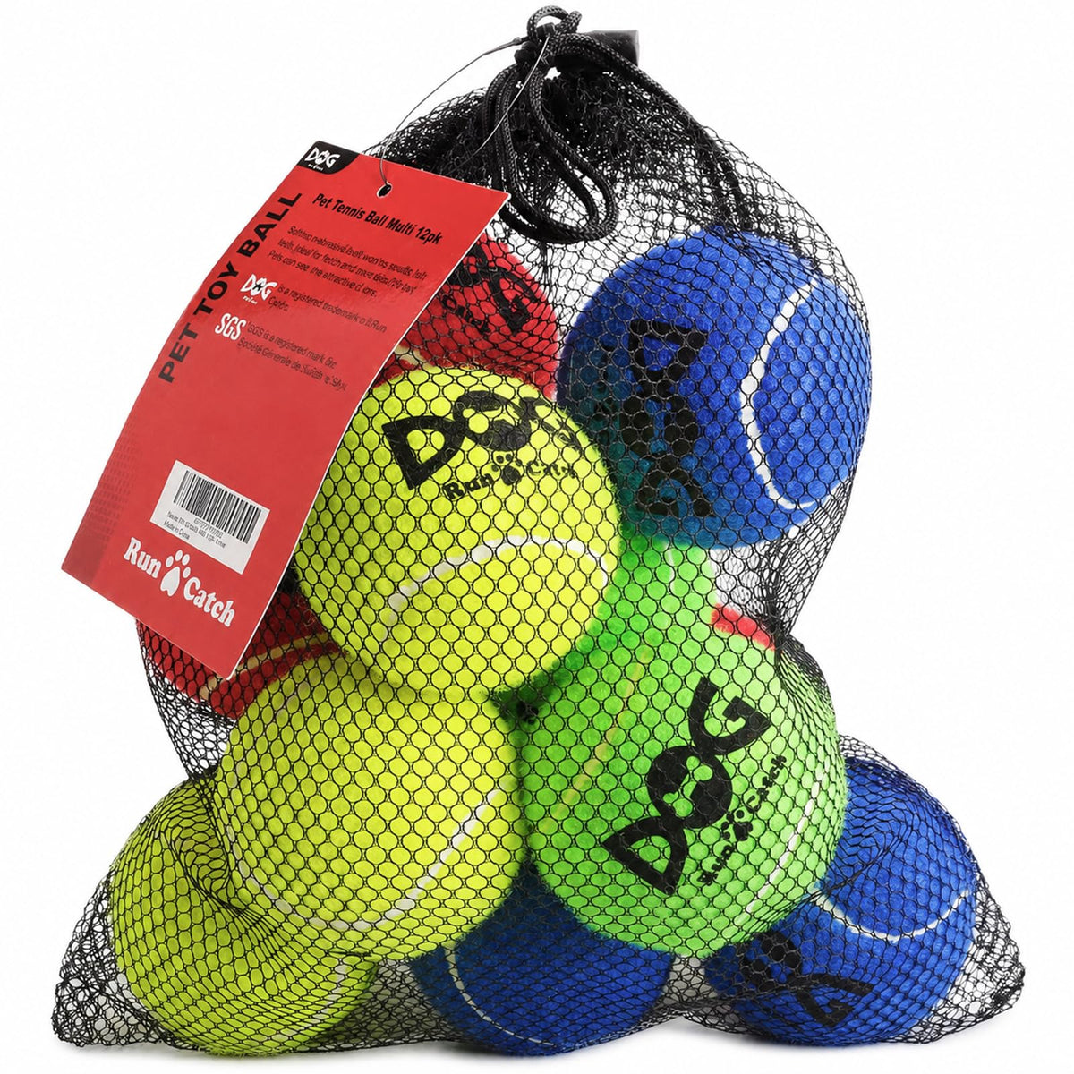 INSUM Tennis Balls for Dogs, 2.5 inches 12 Pack Colorful Dog Toys Balls