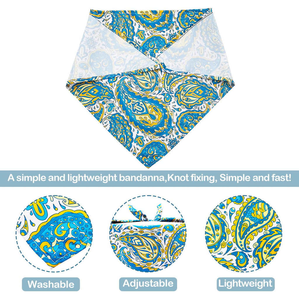 Pai Sence Paisley Dog Bandanas Bulk for Medium Dogs Sewn Edges 25" 30Pack M