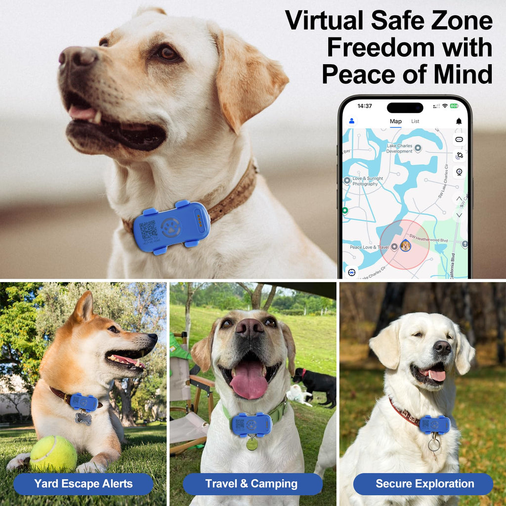 Pet GPS Tracker for Dogs & Cats |Real-Time Location | Subscription Required