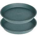 Bleuhome 2 Pack of 14 inch Plant Saucer, Heavy Duty Round Plant Trays for Pots, Plastic Plant Water Tray, Flower Plant Saucers for Indoors, Pot Drip Trays for Planter 12-14" (14", Black)
