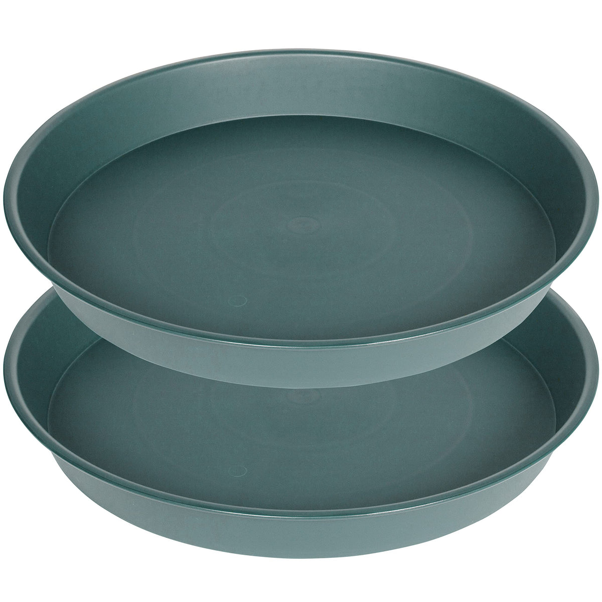 Bleuhome 2 Pack of 14 inch Plant Saucer, Heavy Duty Round Plant Trays for Pots, Plastic Plant Water Tray, Flower Plant Saucers for Indoors, Pot Drip Trays for Planter 12-14" (14", Black)