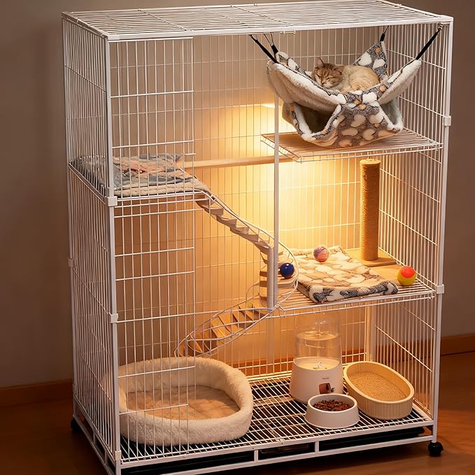 OINEEDU Guinea Pig Ferret Hammock for Cage - Machine Washable Double-Decker Hanging Bed - Fits Sugar Glider,Fancy Rat,Hamster,Gerbil - 13.3" x 13.3" - Love Coffee Pattern