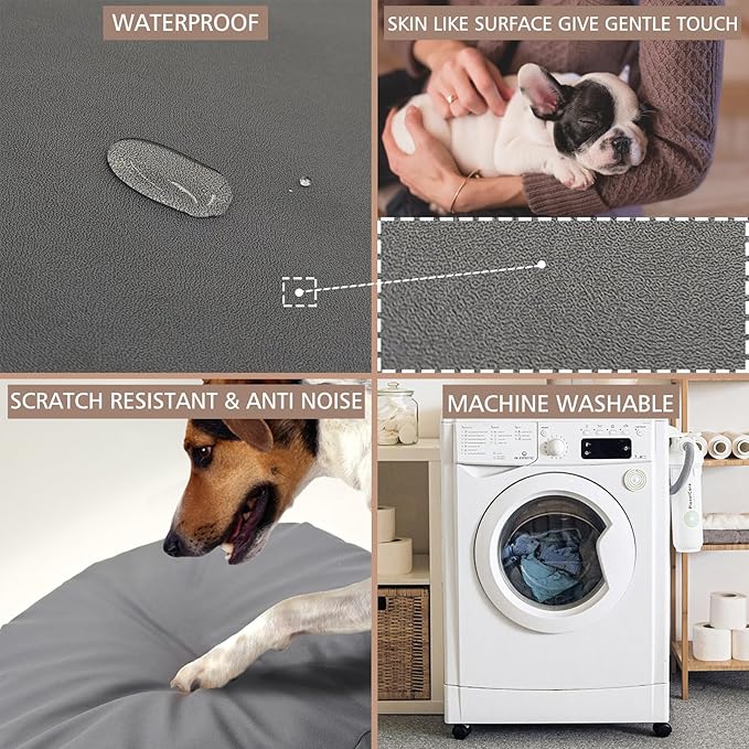 Dog Bed Cover Waterproof Replacement Machine Washable Covers for Dog Bed Heavy Duty Scratch Resistant Mattress Protector Pet Bed Round 44x44 Inch Cover Only