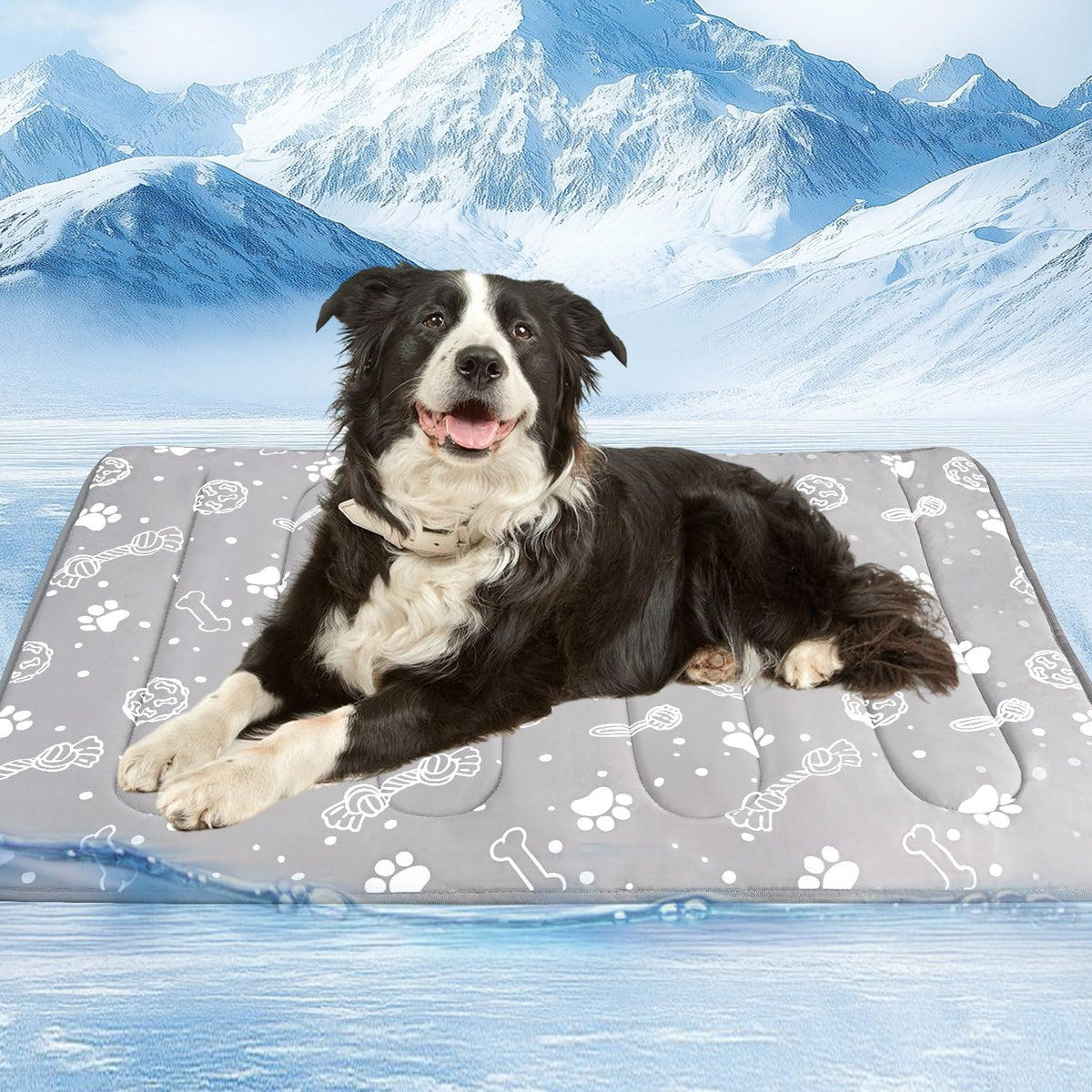 Self Dog Cooling Mat 39”x 59”,Color-Changing,Foldable and Washable,Grey