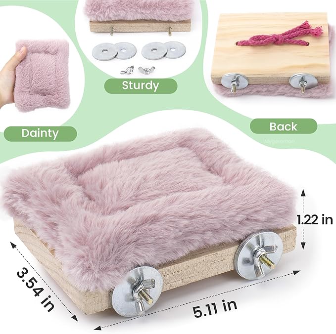 Mygeromon Bird Hammock Bed for Cage Parrot Perch Parakeet Sleeping Platform