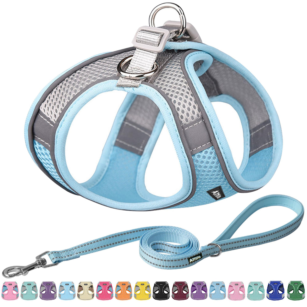 AIITLE Small Dog Harness and Leash Set, Step-in Puppy Pet Vest, Orange XXS