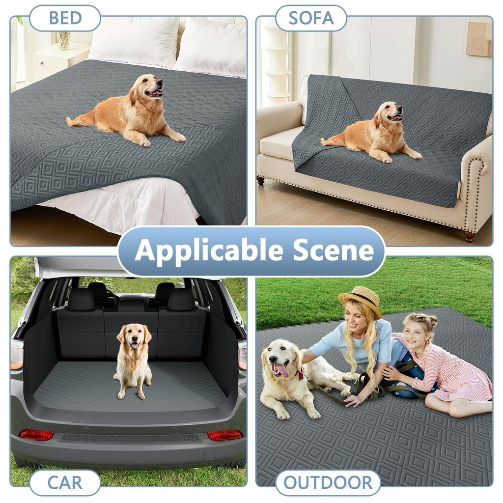 hyha Waterproof Reversible Dog Blanket, Pet Blanket for Sofa Couch
