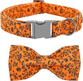Halloween Dog Collar, Pet Collar Bow Pumpkin Collars Girl Boy Holiday Pet Collar Gift Bow Cute Soft Puppy Collars for Medium Dogs
