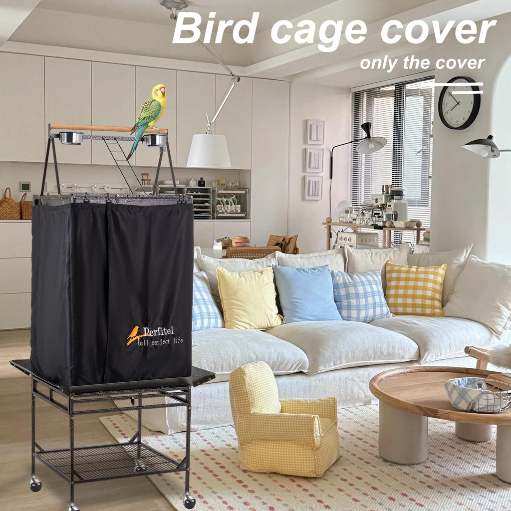 Perfitel Bird Cage Cover Black Good Night Blackout Birdcage Cover (68 inch)