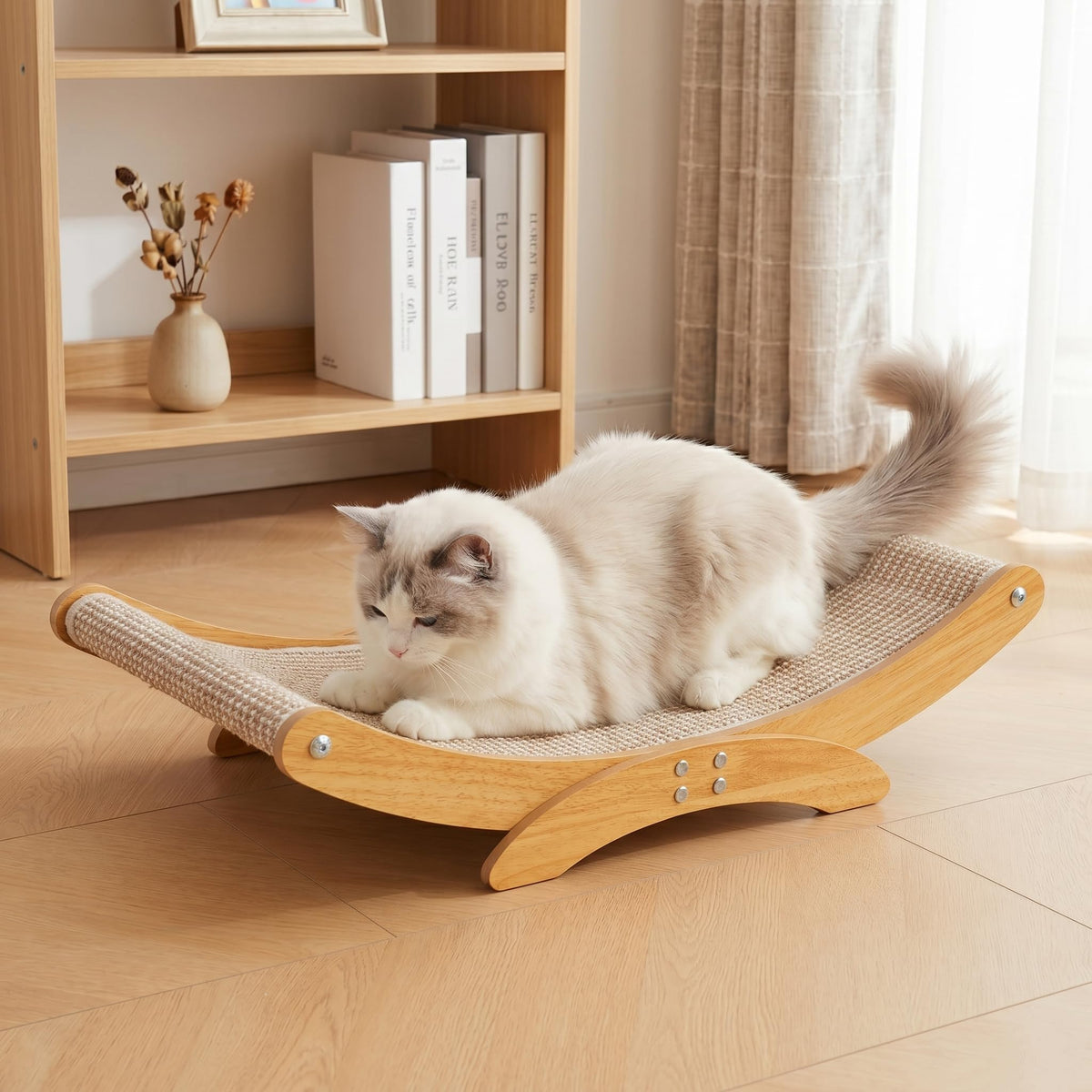 Extra-Larger Sisal Cat Scratcher Bed, Furniture Protector for Indoor Cats