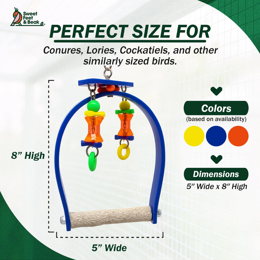 Sweet Feet and Beak Whirly Bird Swing, X-Small Indoor Pedicure Perch