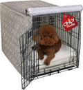 Explore Land Pattern Dog Crate Cover for 36 Inches Wire Cage, Heavy-Duty Polyester 1 2 3 Doors Standard Metal Pet Kennel Enclosure (Vintage Violet)