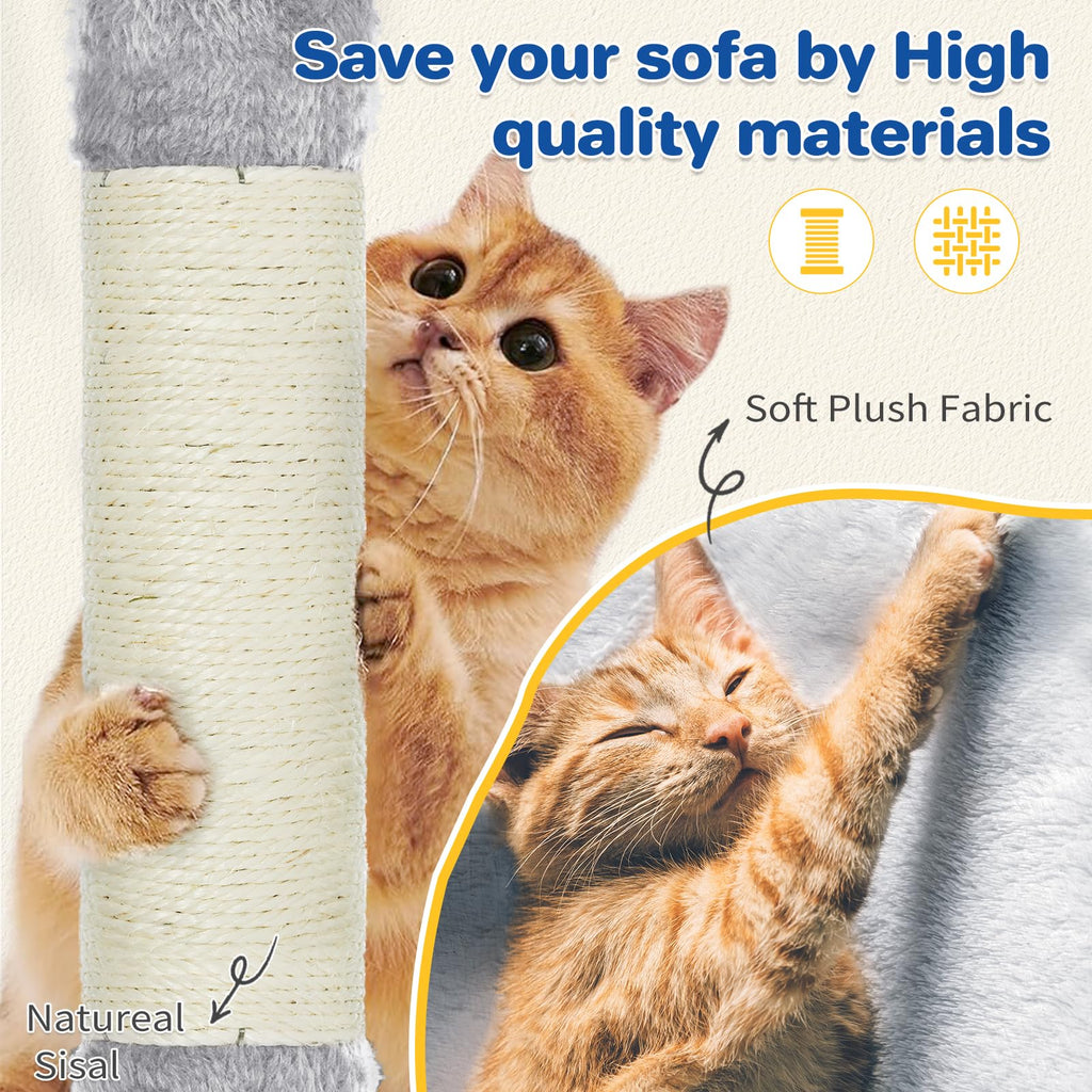 ABCPET 63" Multi-Level Cat Tree Tower for Indoor Cats, Light Grey