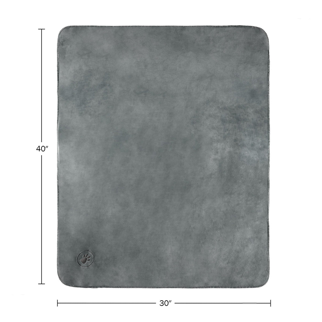 Waterproof Pet Blanket - 30x40-Inch Reversible Sherpa Fleece Throw Protects Couches, Cars, and Beds from Spills, Stains, and Fur by PETMAKER (Gray)