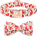 Lionheart glory Dog Collar, Dog Collar with Bow, Popsicle Print Girl or Boy Dog Bowtie Collar Cute Pet Collar Gift for X-Large Dog