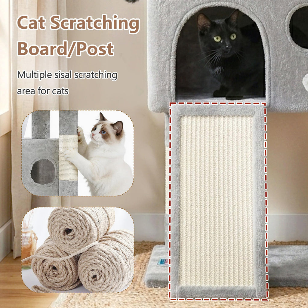 Gitelsnour Cat Tree Tower 42'' with Condo, Indoor Scratching Post GCT005SW