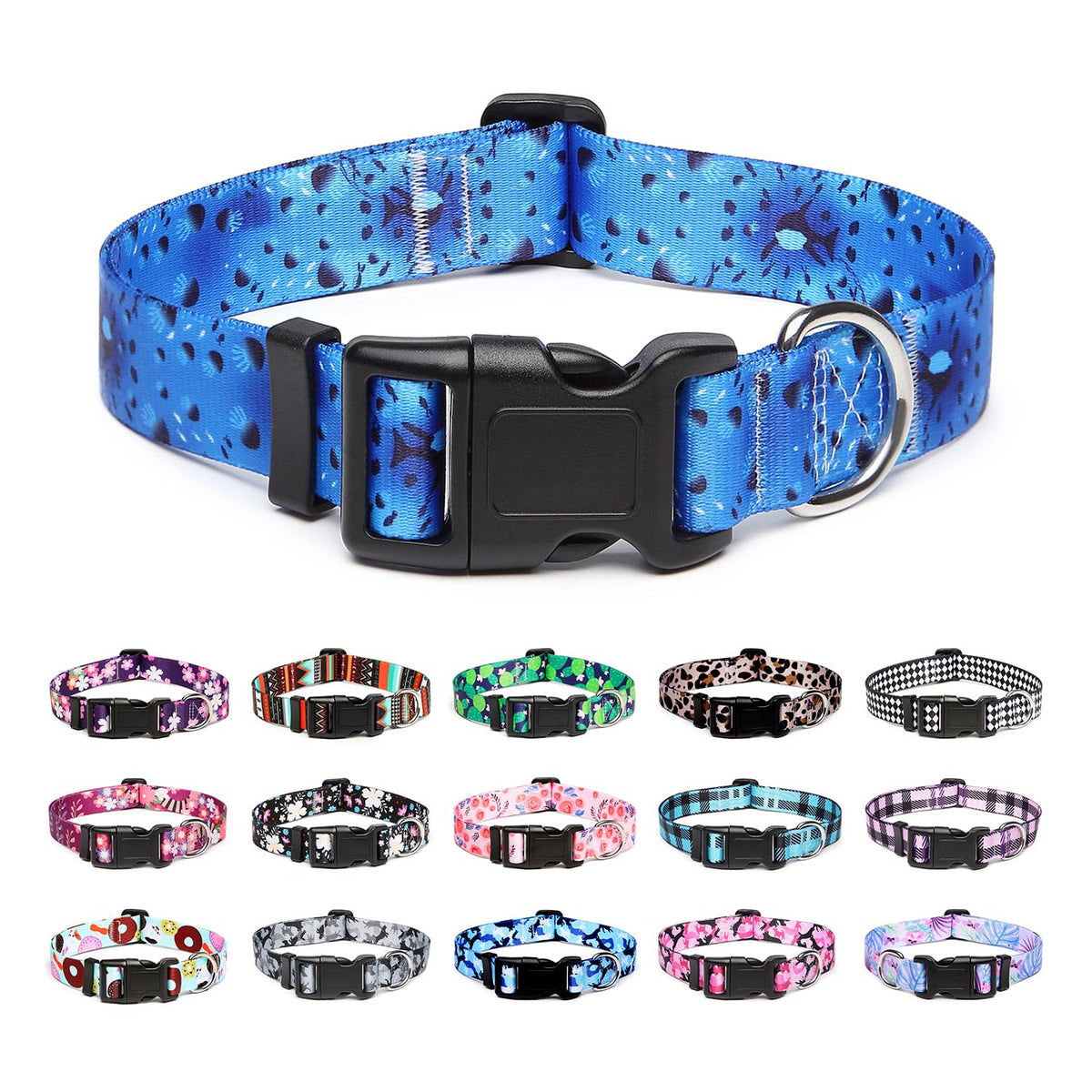 Mercano Adjustable Dog Collar - Special Design Patterns, Soft Nylon Comfortable Durable Pet Collar for Small Medium Large Dogs (L, Watermelon)