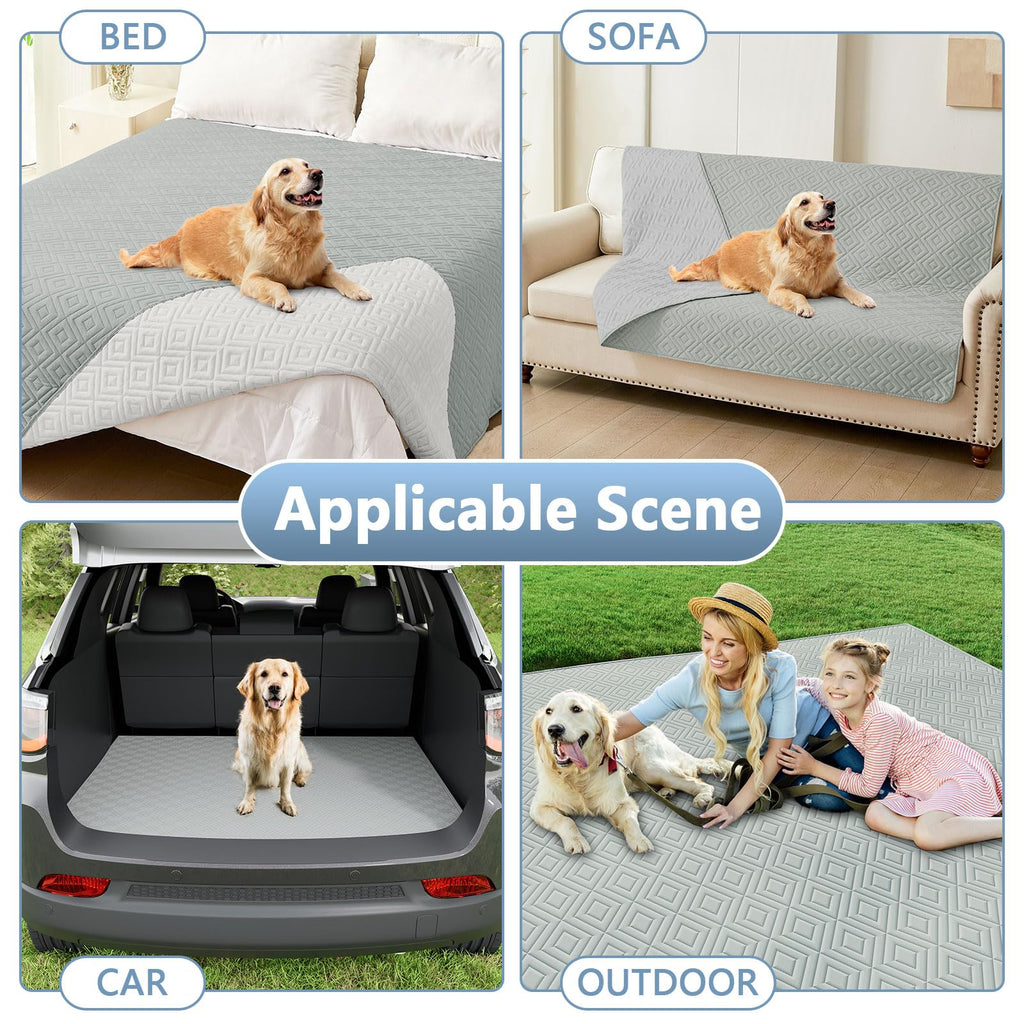 hyha Waterproof Reversible Dog Blanket, Pet Blanket for Sofa Couch